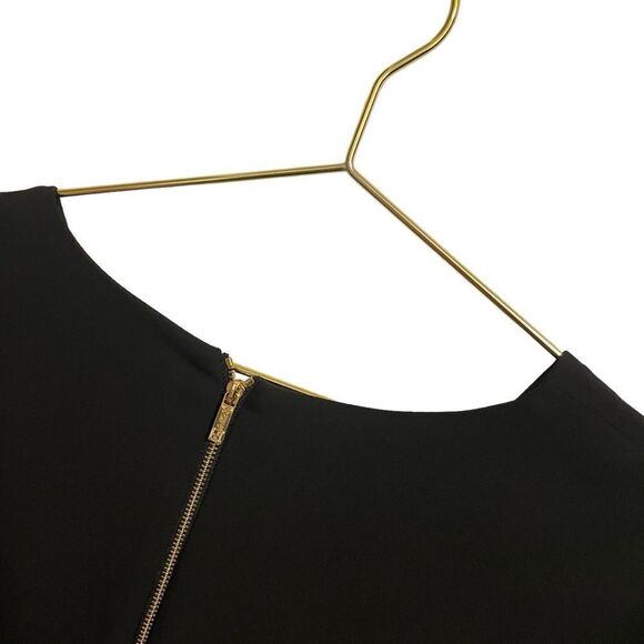 Calvin Klein Black Grommet Bell Sleeve Sheath Dress Size 12 - Picture 6 of 7